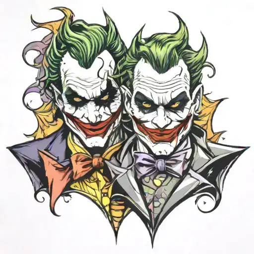 Joker and batman tattoo tattoo design idea