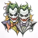Joker and batman tattoo tattoo design idea