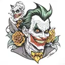 Joker and batman tattoo tattoo design idea