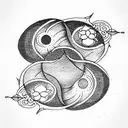 Yin and Yang with moon and sun  tattoo design idea