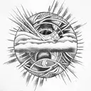 Yin and Yang with moon and sun  tattoo design idea