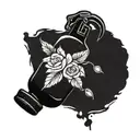 hand grenade with flowers tattoo design idea