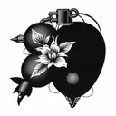 hand grenade with flowers tattoo design idea