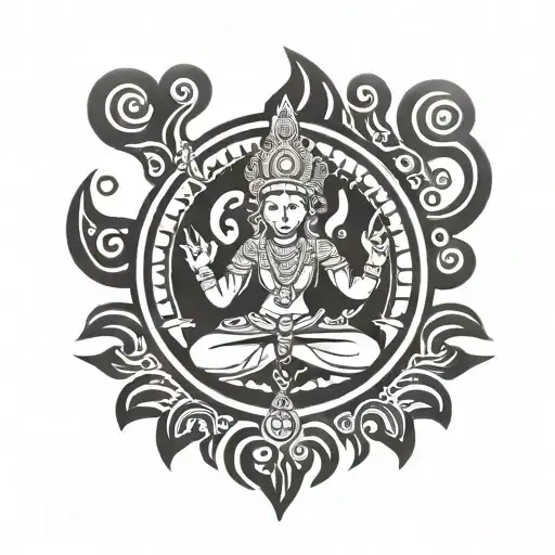 lord Vishnu symbol tattoo design idea