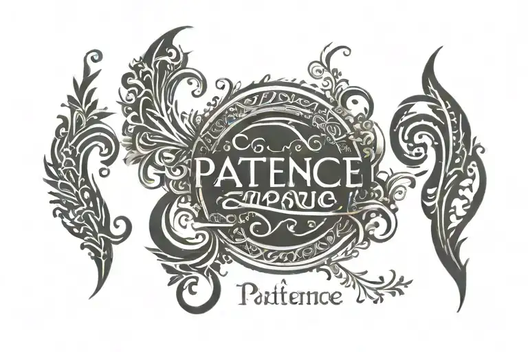 patience and mercy inscription in arabic language tattoo design idea