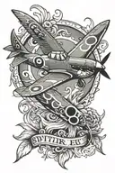 spitfire jet tattoo design idea