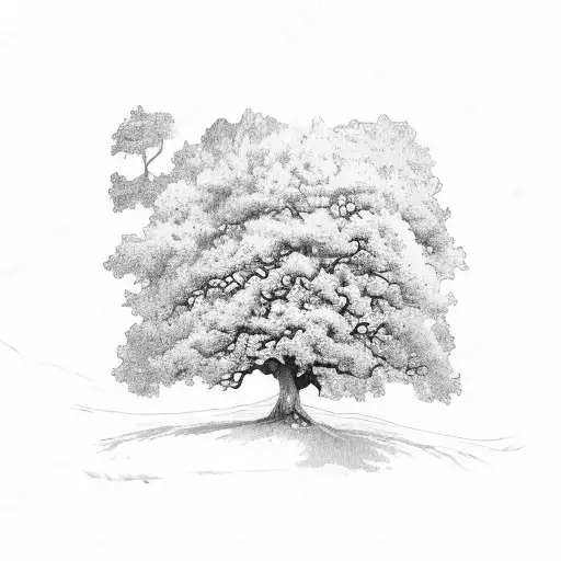 oak tree tattoo design idea
