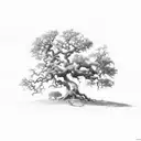 oak tree tattoo design idea