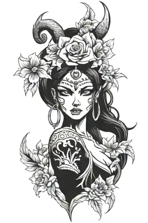 nico robin demon fleur tattoo design idea