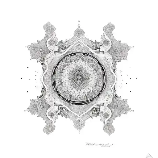 alhambra style pomegranate tattoo design idea