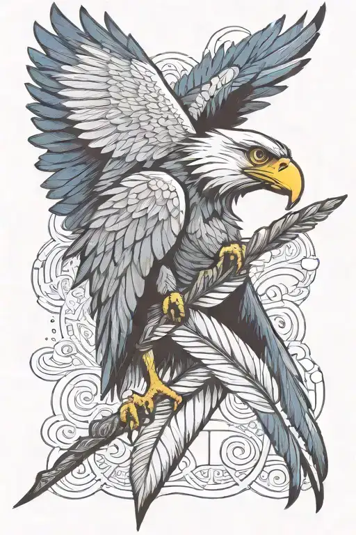 a majestic mix of blue eagle and philippine eagle tattoo design idea