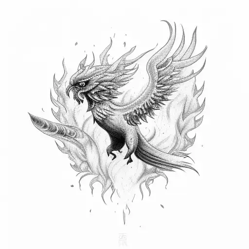 A pepper transforming into a phoenix, symbolizing resilience and transformation tattoo design idea