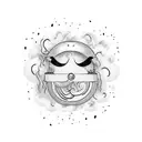A playful and whimsical pepper surrounded by a swirling cloud of smoke tattoo design idea