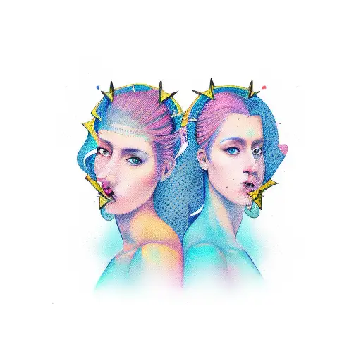 virgo and gemini tattoo design idea