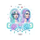 virgo and gemini tattoo design idea