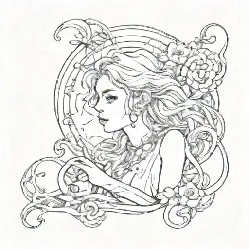 I am an air sign, purposeful in life. Rebel and romantic tattoo design idea