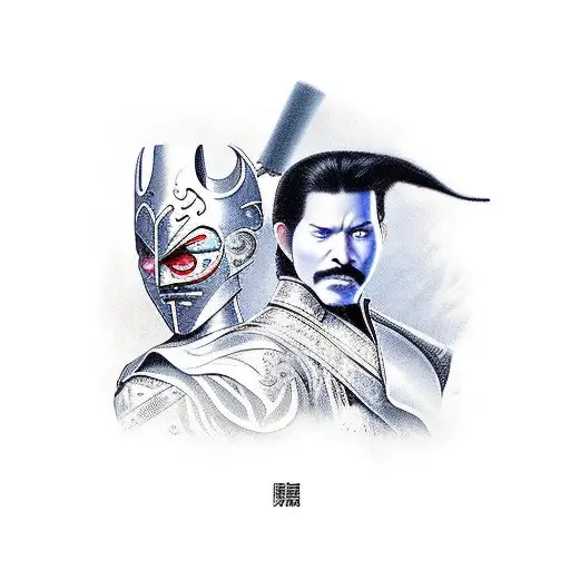 zorro y cuervo formando Yin Yan tattoo design idea