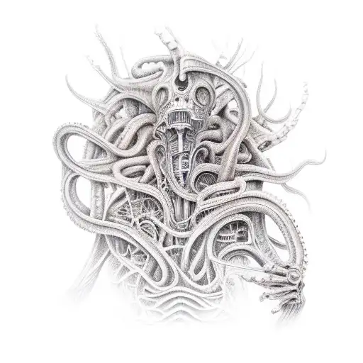 giger lovecraft tattoo design idea