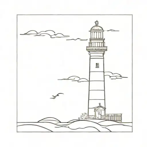 lighthouse guiding tattoo design idea