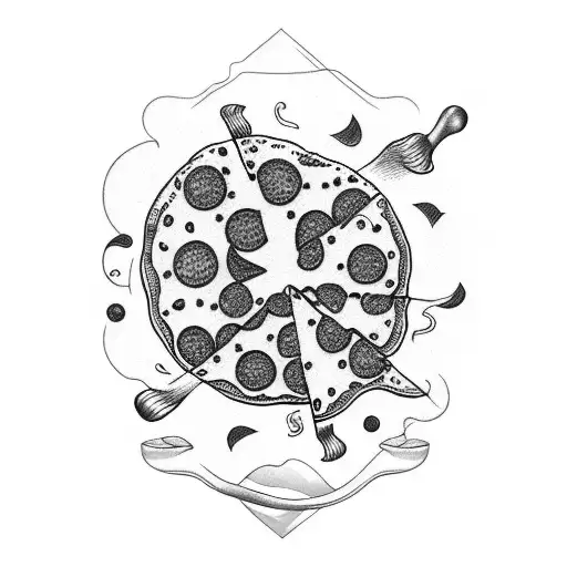 anchovies pizza tattoo design idea