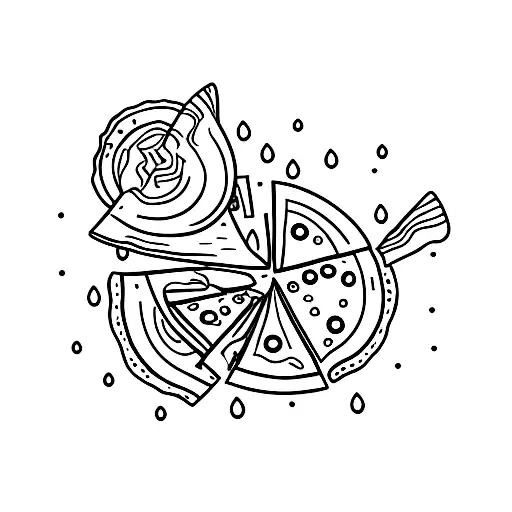 anchovies pizza tattoo design idea