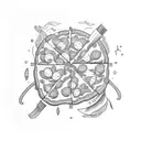 anchovies pizza tattoo design idea