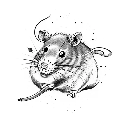 rat king tattoo design idea