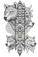 totem pole with hawk wolf bear head tattoo design idea