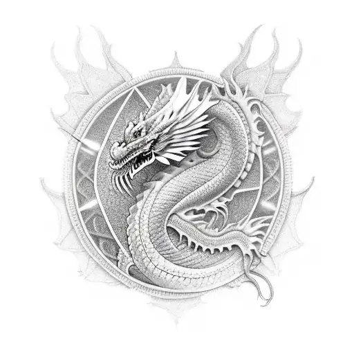 mystic universal flying dragon  tattoo design idea