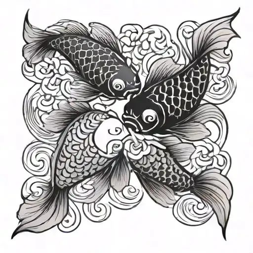 yin yang koi fish tattoo design idea