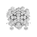 A rock concert scene with a giant Rubik's Cube as the stage backdrop tattoo design idea