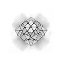 A rock concert scene with a giant Rubik's Cube as the stage backdrop tattoo design idea