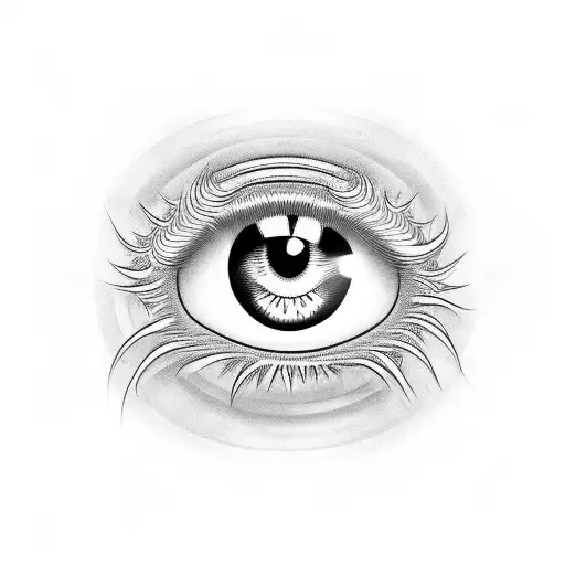 caged eye tattoo design idea