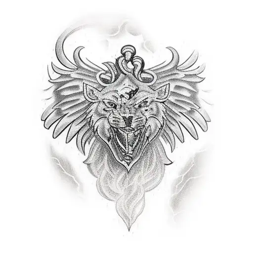 zeus throwing a lighting  tattoo design idea