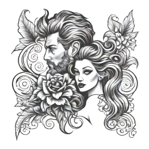 for husband soulmate hair tattoo design idea