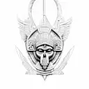 isis,mayan,angle tattoo design idea