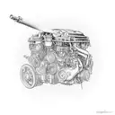 Car engine tattoo design idea