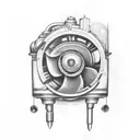 Car engine tattoo design idea