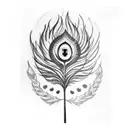 sun and peacock feather  tattoo design idea