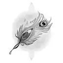 sun and peacock feather  tattoo design idea
