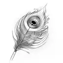 sun and peacock feather  tattoo design idea