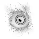 sun and peacock feather  tattoo design idea