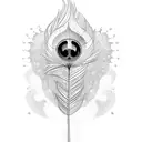 sun and peacock feather  tattoo design idea