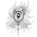 sun and peacock feather  tattoo design idea