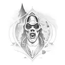 sleeve that includes the undertaker symbol, hockey, fishing, and a nautical theme tattoo design idea