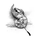 sleeve that includes the undertaker symbol, hockey, fishing, and a nautical theme tattoo design idea