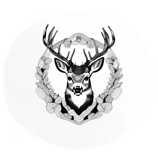 deer dead tattoo design idea