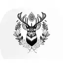 deer dead tattoo design idea
