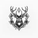 deer dead tattoo design idea