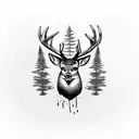 deer dead tattoo design idea